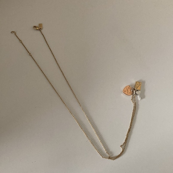 Coach Gold Heart, Key Charms Necklace, EUC - Picture 5 of 5